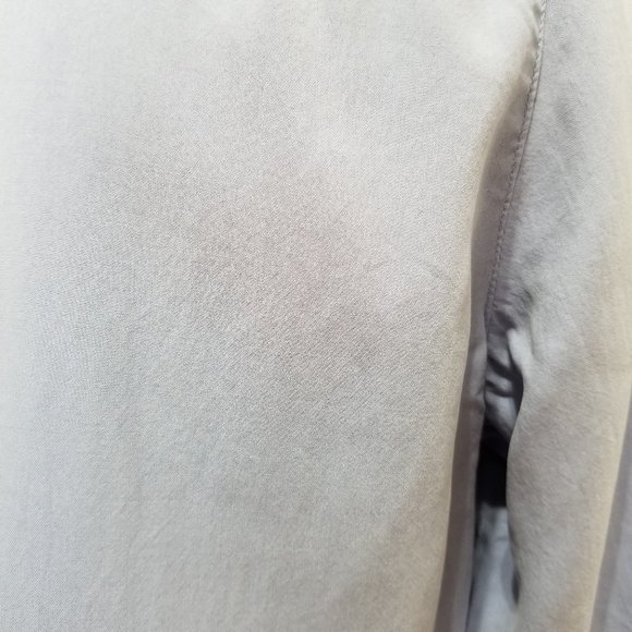 Orvis top Small button up down solid 3/4 sleeve 100% silk - Picture 11 of 13